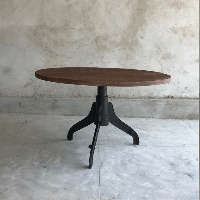 Runt matbord i återvunnet trä/gjutjärn  - 110 cm 