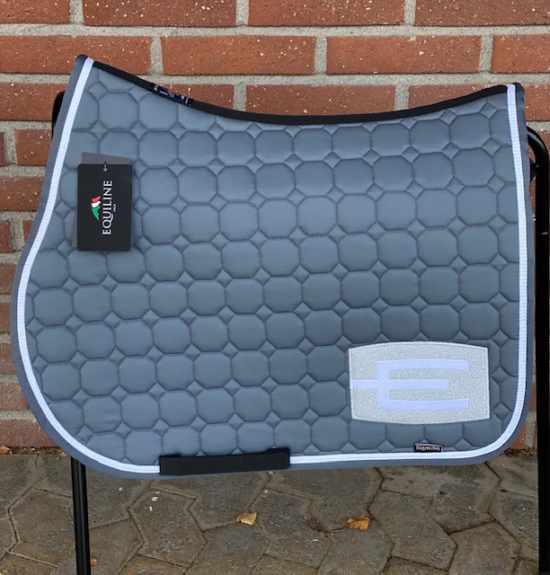 Equiline schabrak E-logga grå silverglitter