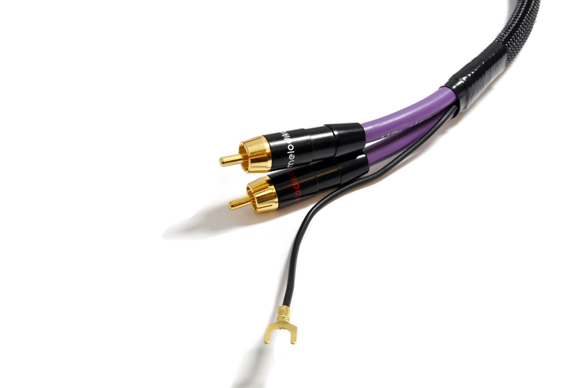 Melodika - 2xRCA PHONO cable for turntable with a grounding wire 