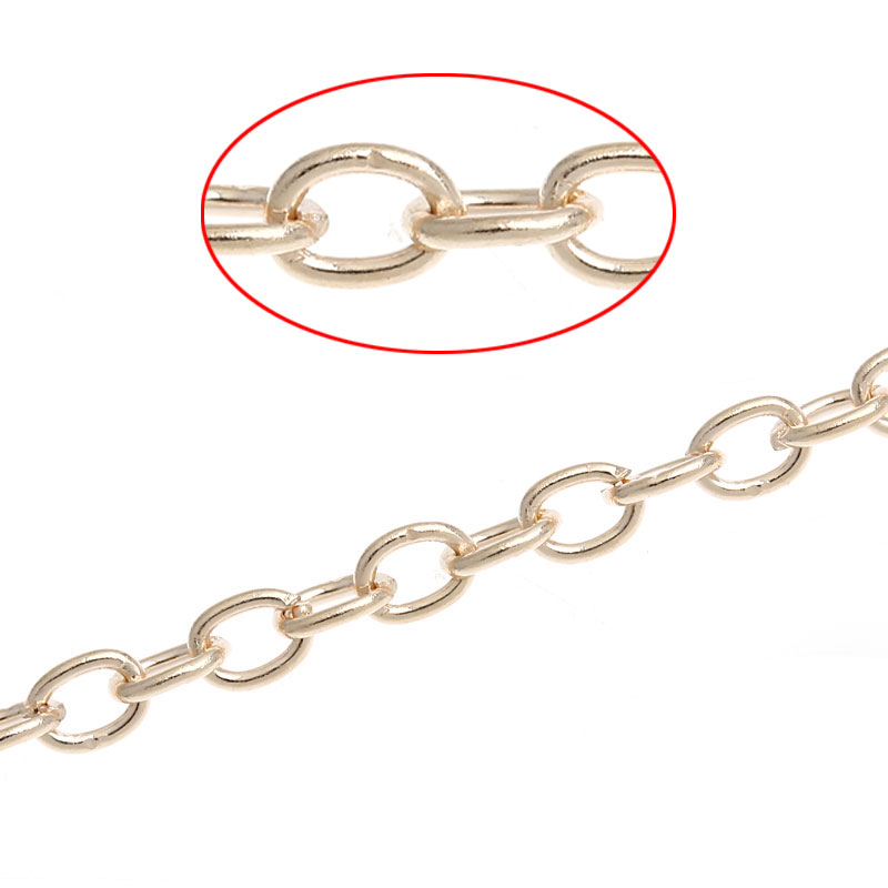 Light Gold plated chain, 1m - 2