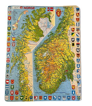 Pussel med Norska kartan på Norska - Larsen