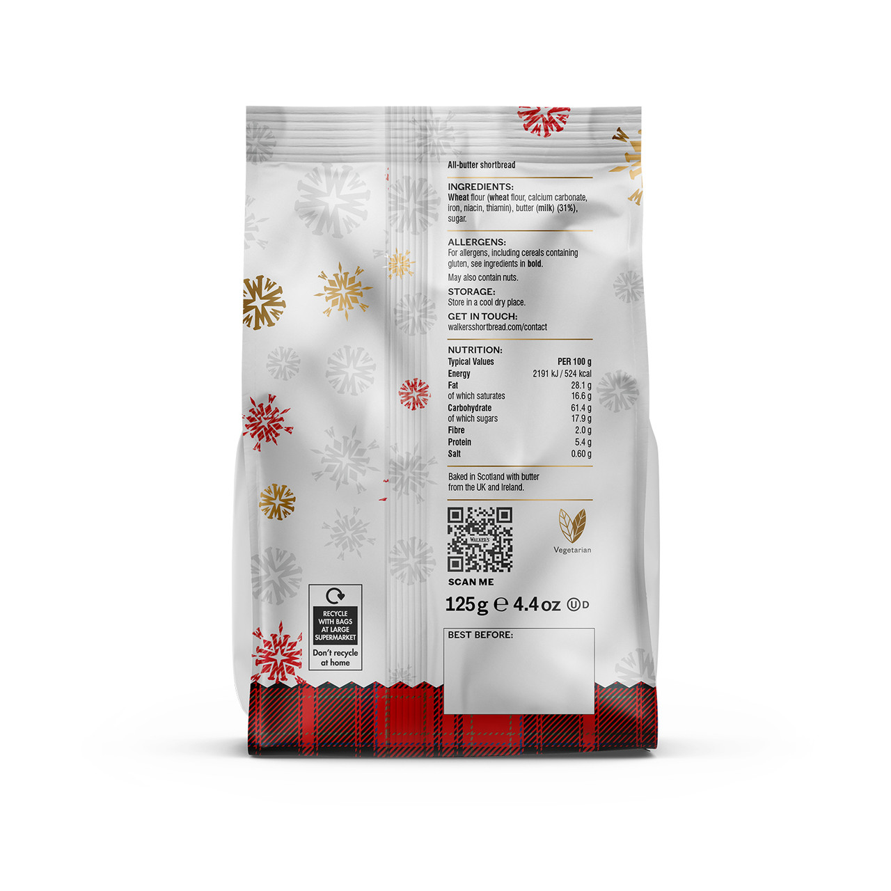 Walkers Shortbread Mini Festive Stars 125 g Bokvännen