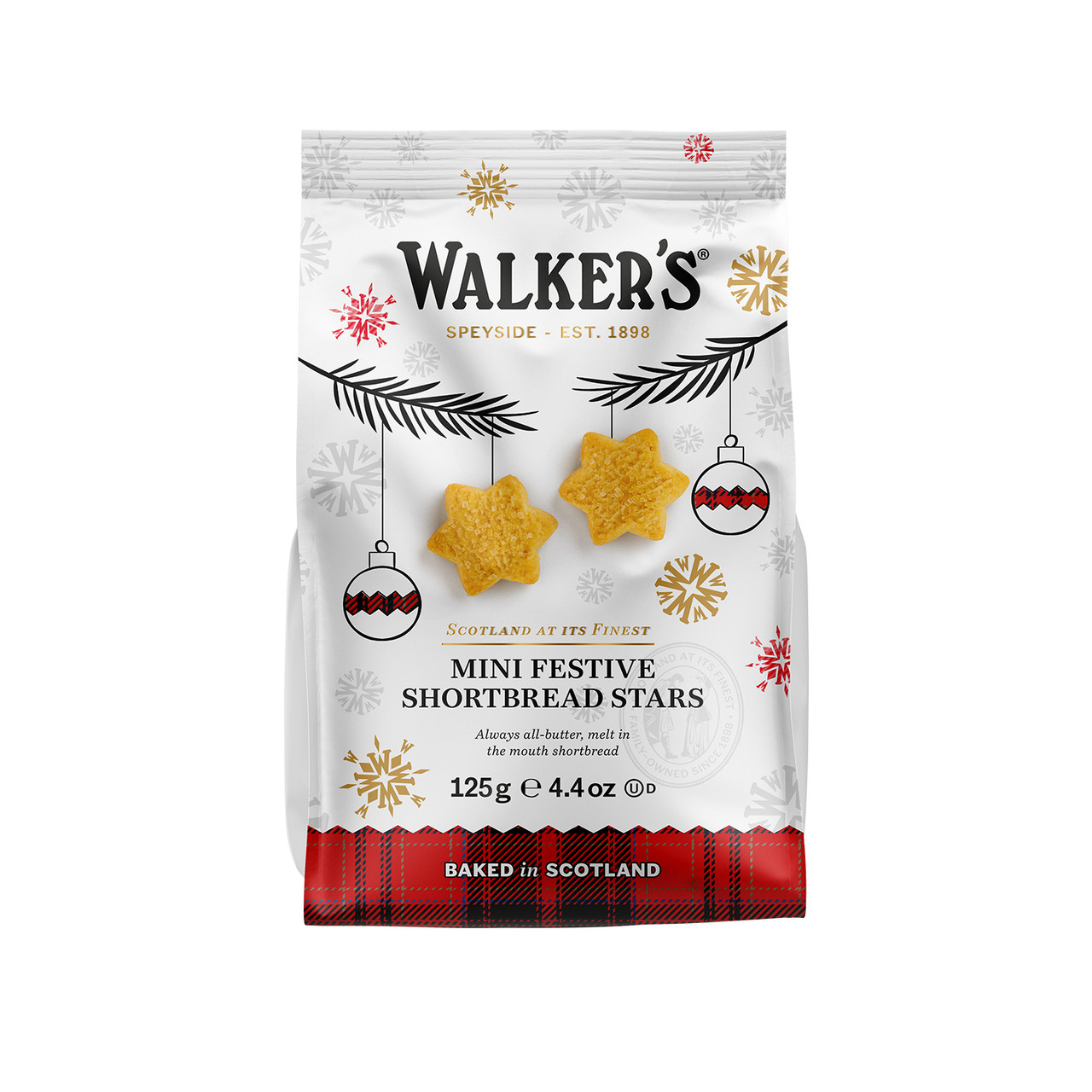 Walkers Shortbread Mini Festive Stars 125 g Bokvännen
