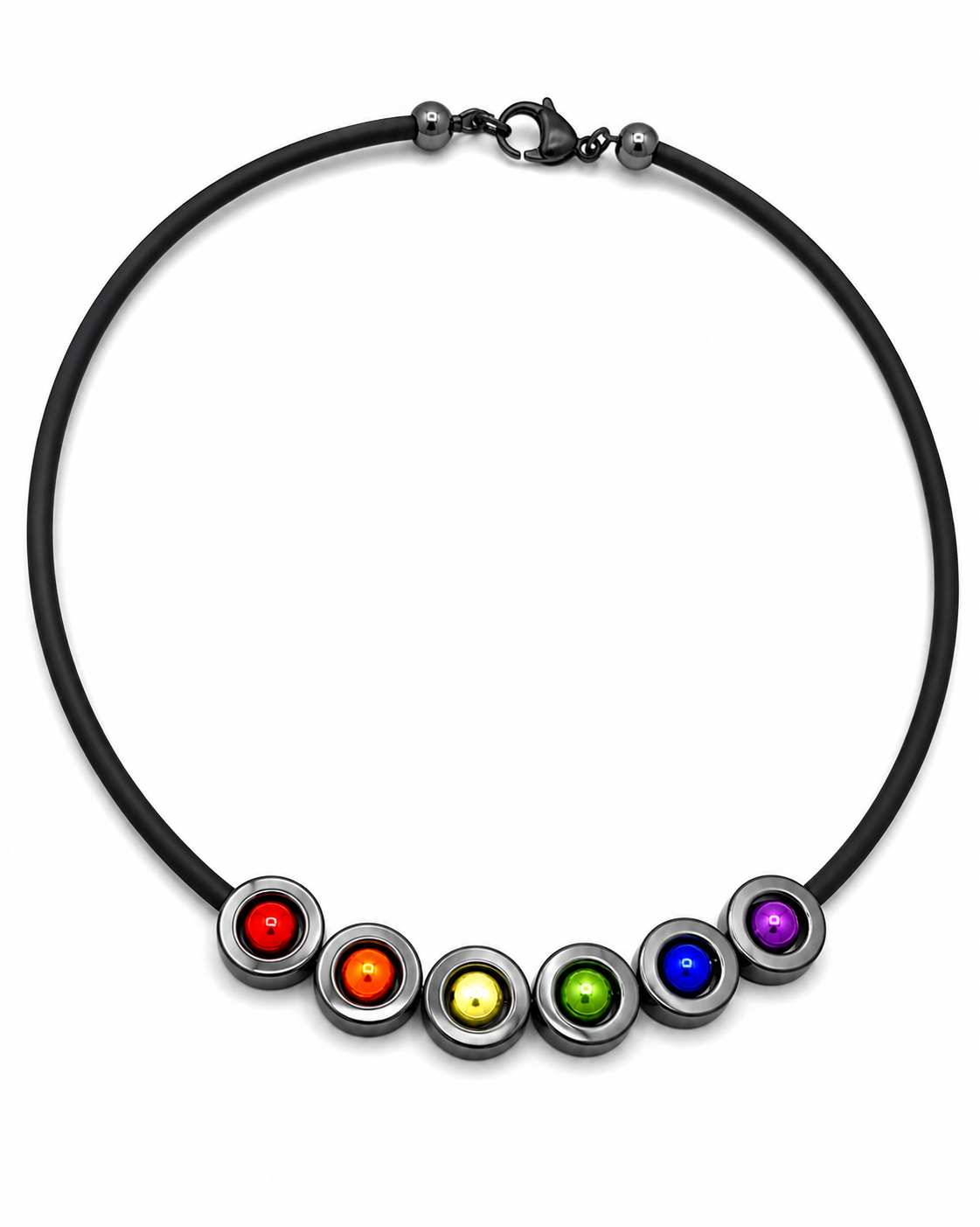 Cindra Necklace Multicolor Hematite rubber 