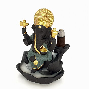 backflow rökelse brännare ganesha svart grön