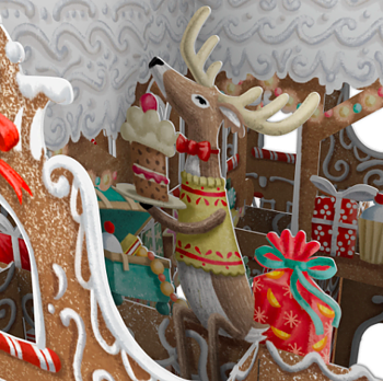 POPUP - JULKORT - PEPPARKAKSHUSET