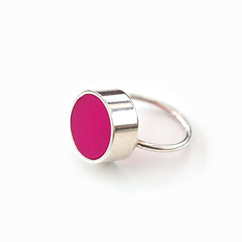 Ring 925 Silver & Cerice Acryl 