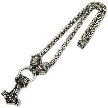 Halsband Torshammare Cross Komplett Med Kungslänk. (60 cm 7x7mm)