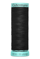 Natursilke Gütermann R 753  Svart 000, Tvinnad extra stark, 30 meter. 