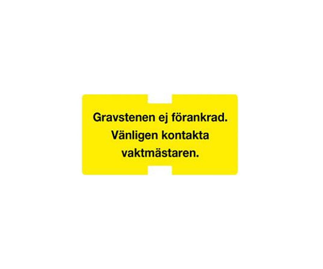 Plastskylt med valfri text och färg