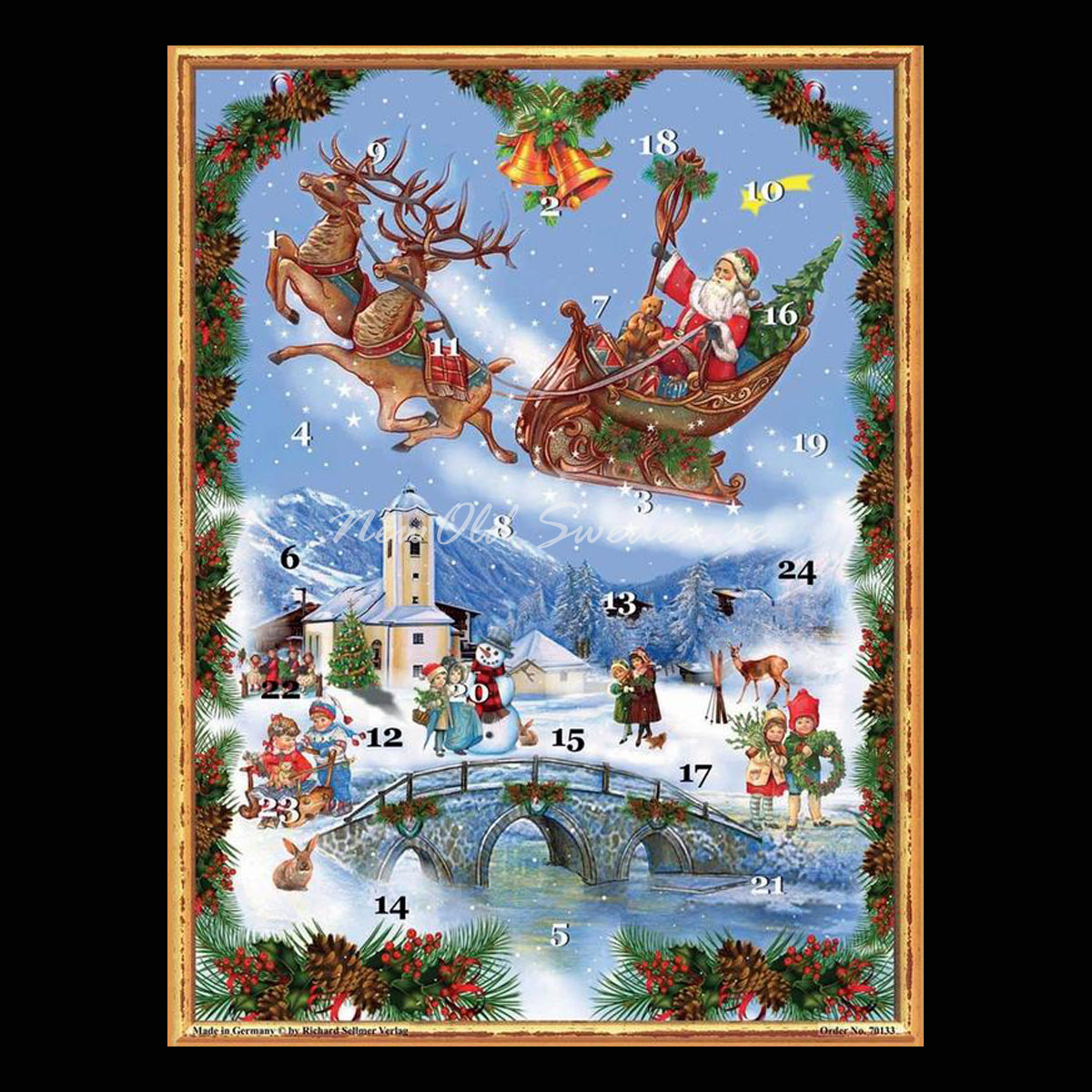 SANTA CLAUS IN THE SLEIGH VICTORIAN ADVENT CALENDAR NEWOLDSWEDEN.se