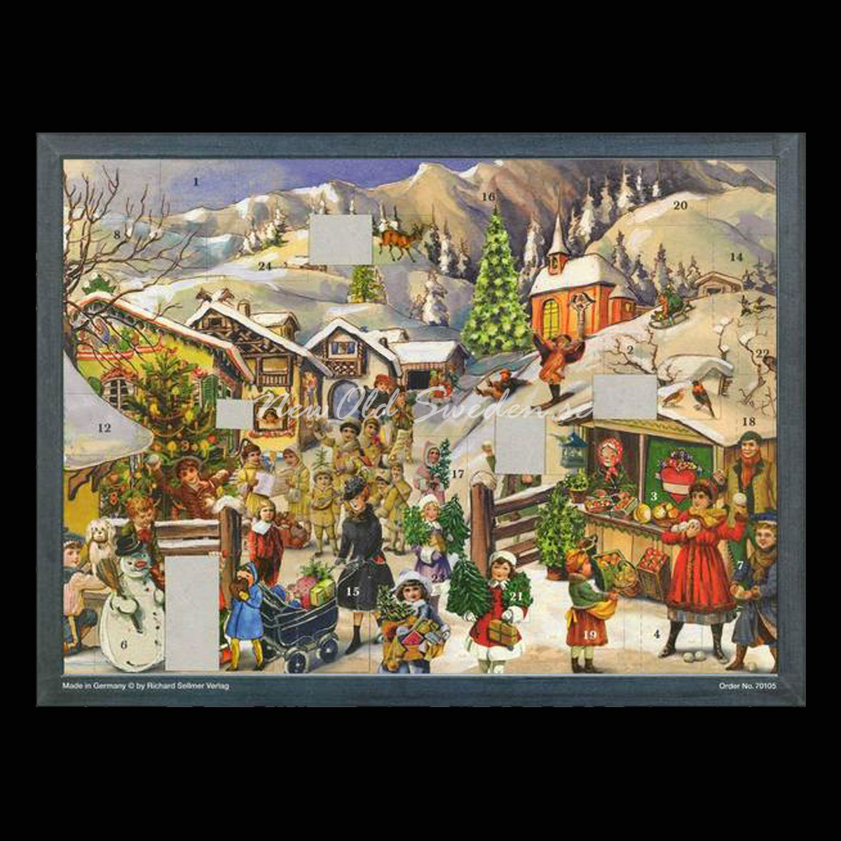 MOUNTAIN VILLAGE IN SNOW - VICTORIAN ADVENT CALENDAR - Adventskalender