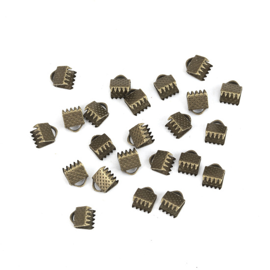Cord end, Bronze 8x6mm, 10 pcs - 2