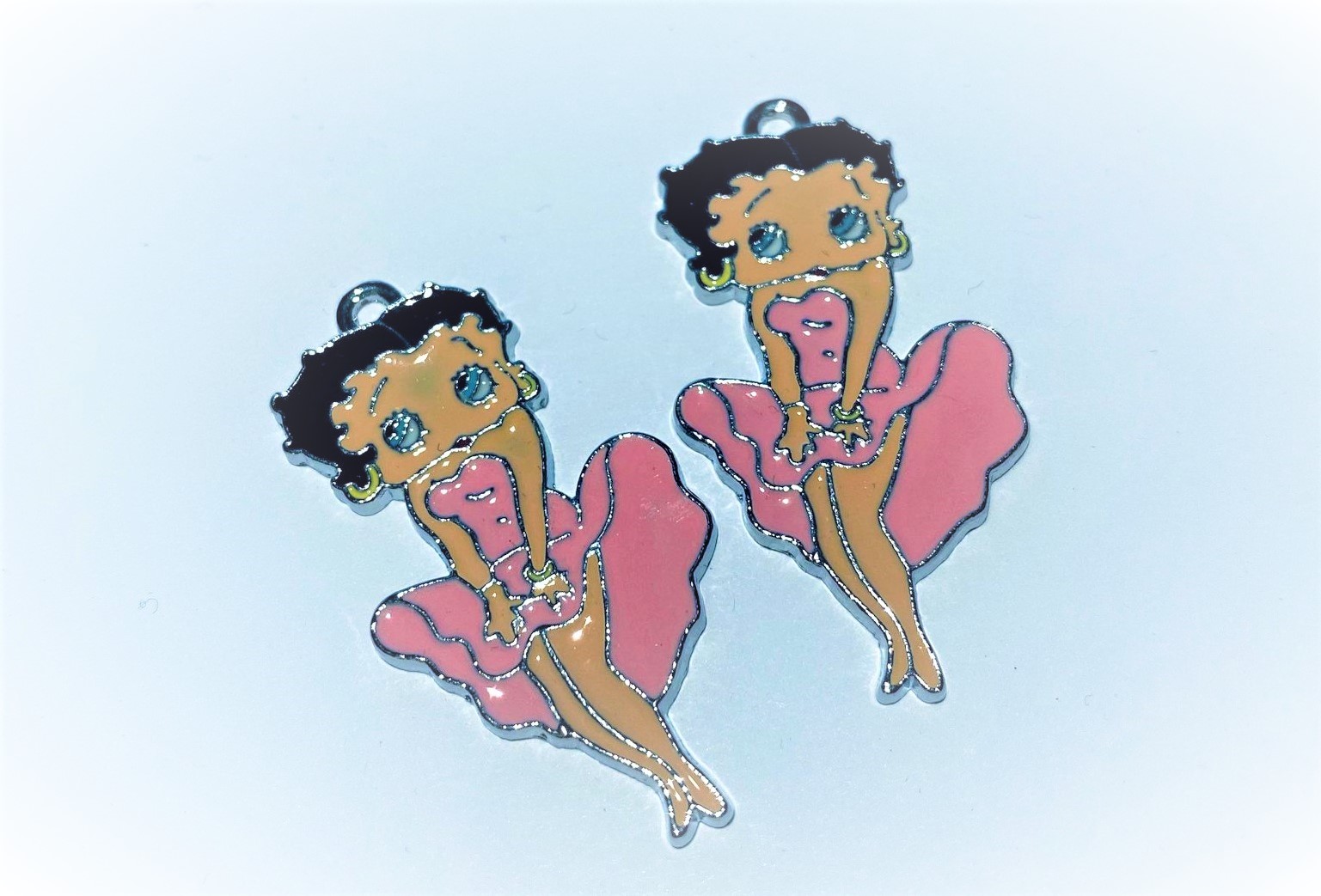 Berlock - Emaljerad Betty Boop, Ljusrosa