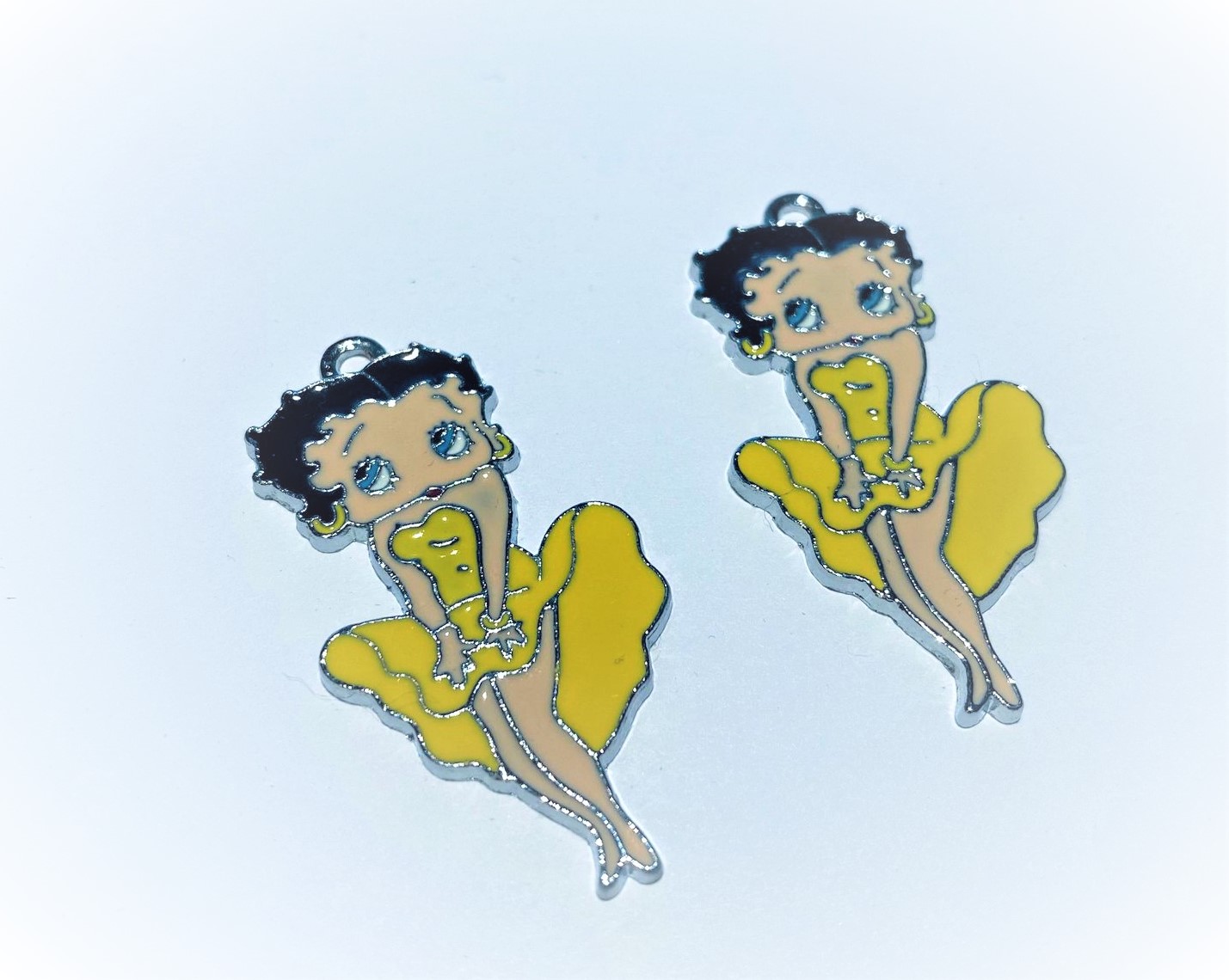 Berlock - Emaljerad Betty Boop, Gul