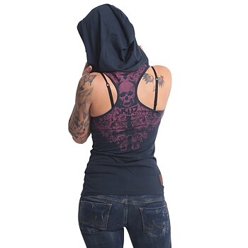Dark Tribe Hooded Tank, mood indigo