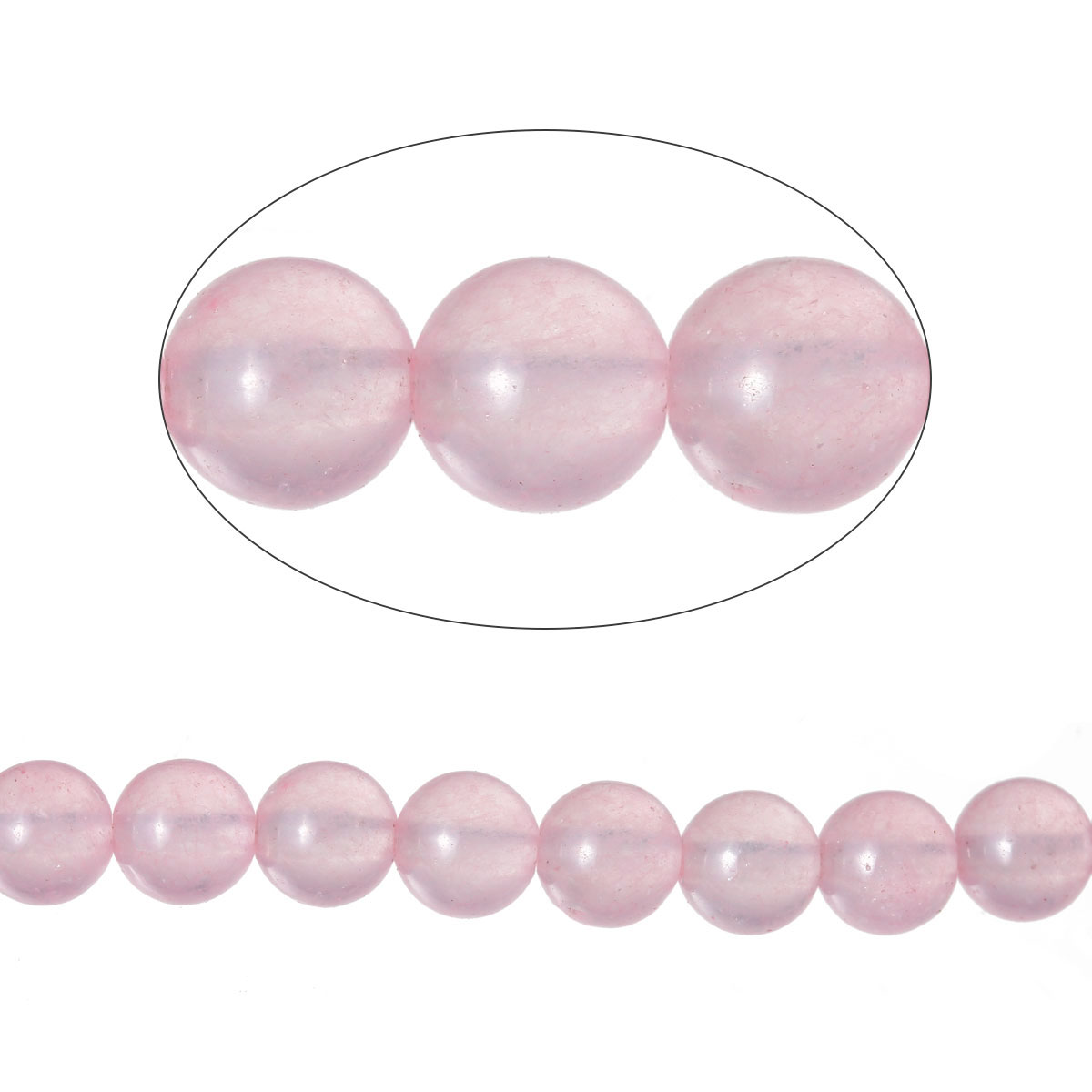Halvädelsten - Agat,  Rosa 6mm