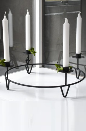 Candle holder - Table candle ring - Black Ø: 35 cm - 2