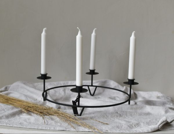 Candle holder - Table candle ring - Black Ø: 35 cm - 4