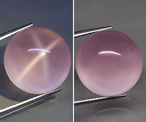 Piedra preciosa de cuarzo rosa estrella inusual muy grande de 25,81 ct