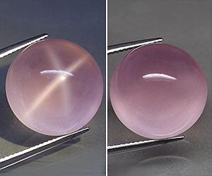 Piedra preciosa de cuarzo rosa estrella inusual muy grande de 25,81 ct