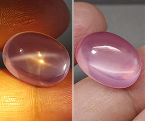 15,30 cet muy grande inusual piedra preciosa de cuarzo rosa estrella