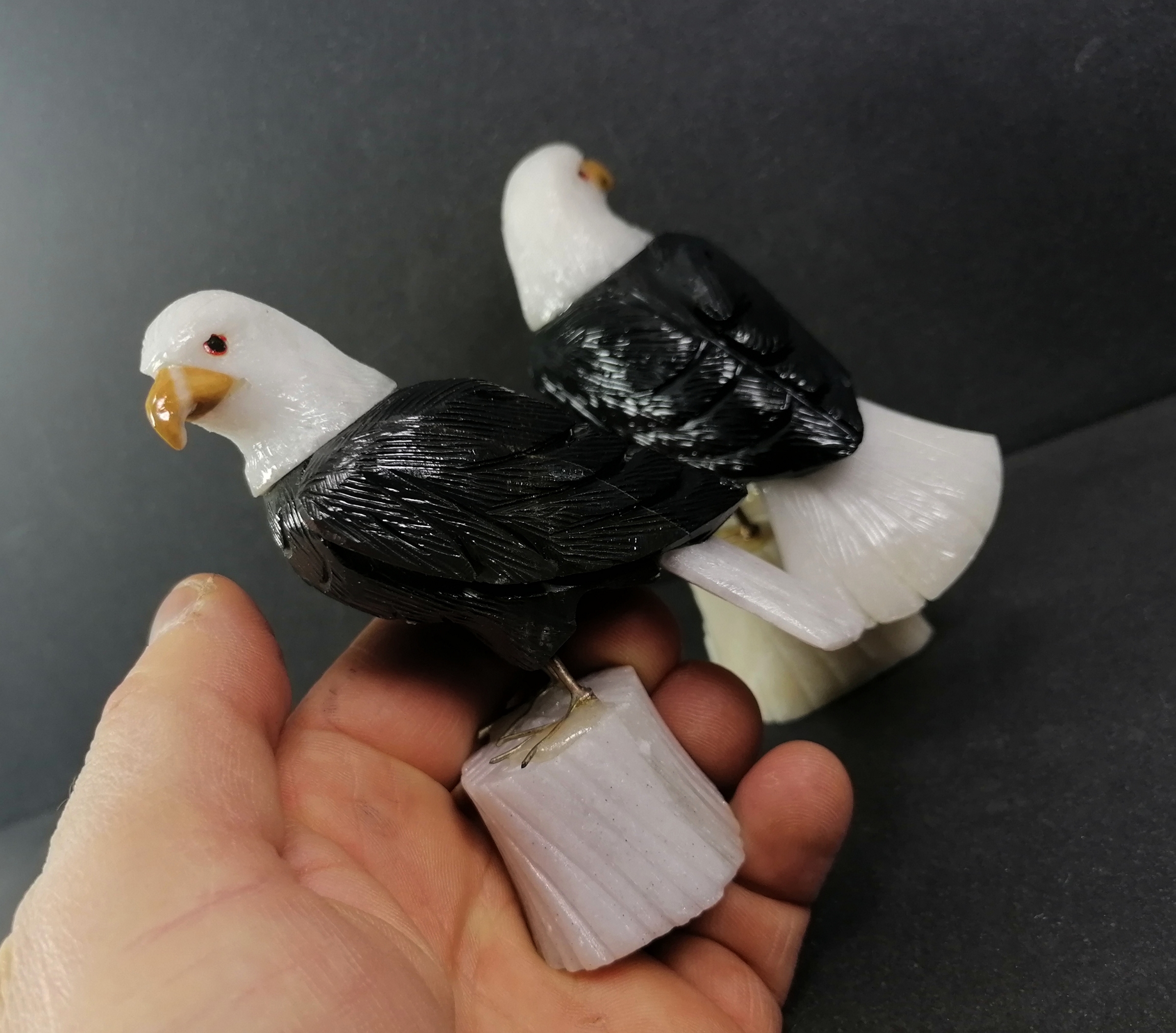 Handsniderat Vithövdad havsörn i Sten  - 2