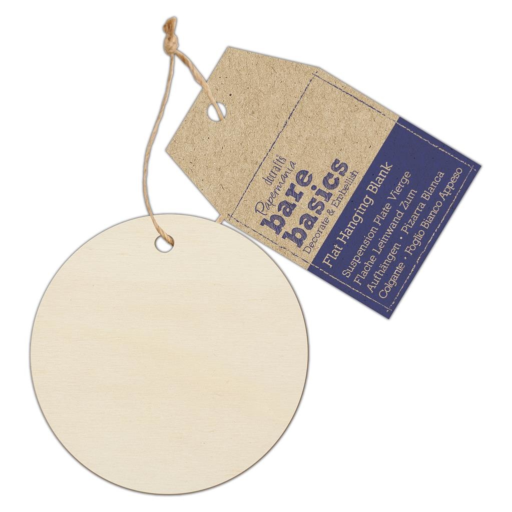 Rund-trä, ø 8cm, hängade dekoration, Bare Basics, Papermania