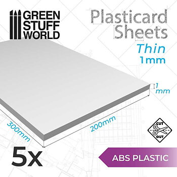 Green Stuff World: ABS Plasticard A4 - 1mm Combo x5 Sheets