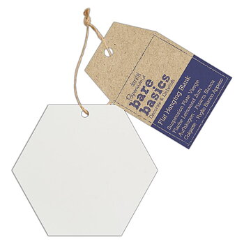 Hexagon-keramik (obehandlat), ø 8cm , hängade dekoration, Bare Basics, Papermania