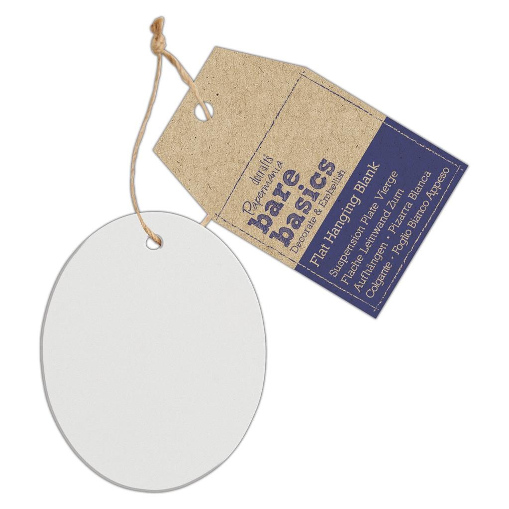 Oval-akryl (frostad), ca 5 x 8cm, hängade dekoration, Bare Basics, Papermania