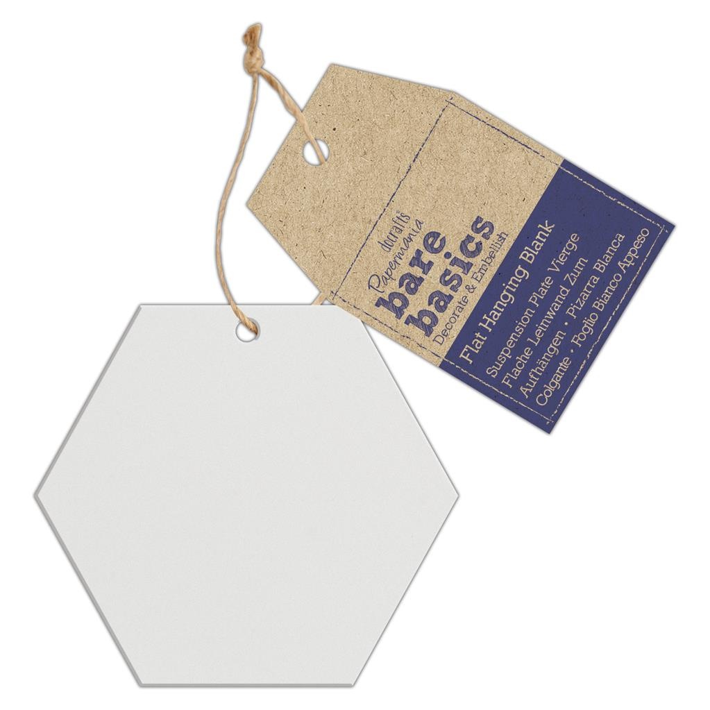 Hexagon-akryl (frostad), ø 8cm , hängade dekoration, Bare Basics, Papermania
