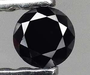 0,09 ct Muy bonito diamante negro natural redondo de 2,6 mm