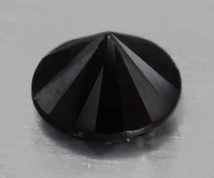 0,09 ct Muy bonito diamante negro natural redondo de 2,6 mm - 2