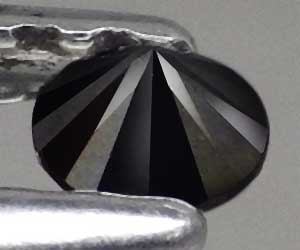 0,08 ct Muy bonito diamante negro natural redondo de 2,6 mm - 2