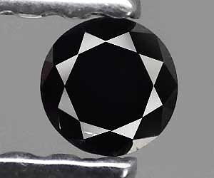 0,08 ct Muy bonito diamante negro natural redondo de 2,6 mm