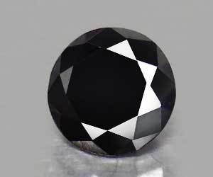 0,08 ct Muy bonito diamante negro natural redondo de 2,6 mm - 3