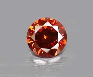 Diamante rojo anaranjado genuino redondo natural muy raro de 1,7 mm