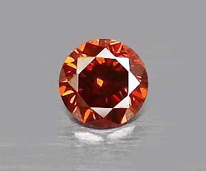 Diamante rojo anaranjado genuino redondo natural muy raro de 1,7 mm