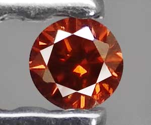 Diamante rojo anaranjado genuino redondo natural muy raro de 1,7 mm - 3