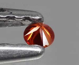 Diamante rojo anaranjado genuino redondo natural muy raro de 1,7 mm - 2