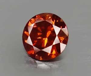 Diamante rojo anaranjado genuino redondo natural muy raro de 1,7 mm - 3