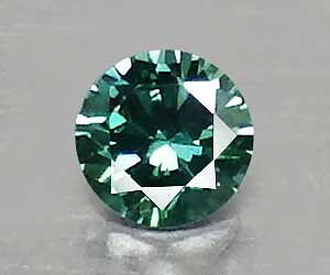 Diamante verde azul natural genuino raro redondo de 1,6 mm con brillo superior.