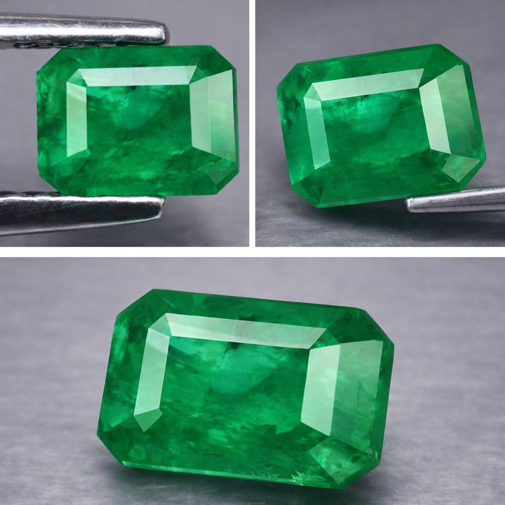 Piedra preciosa de esmeralda colombiana natural genuina de alta calidad increíblemente hermosa