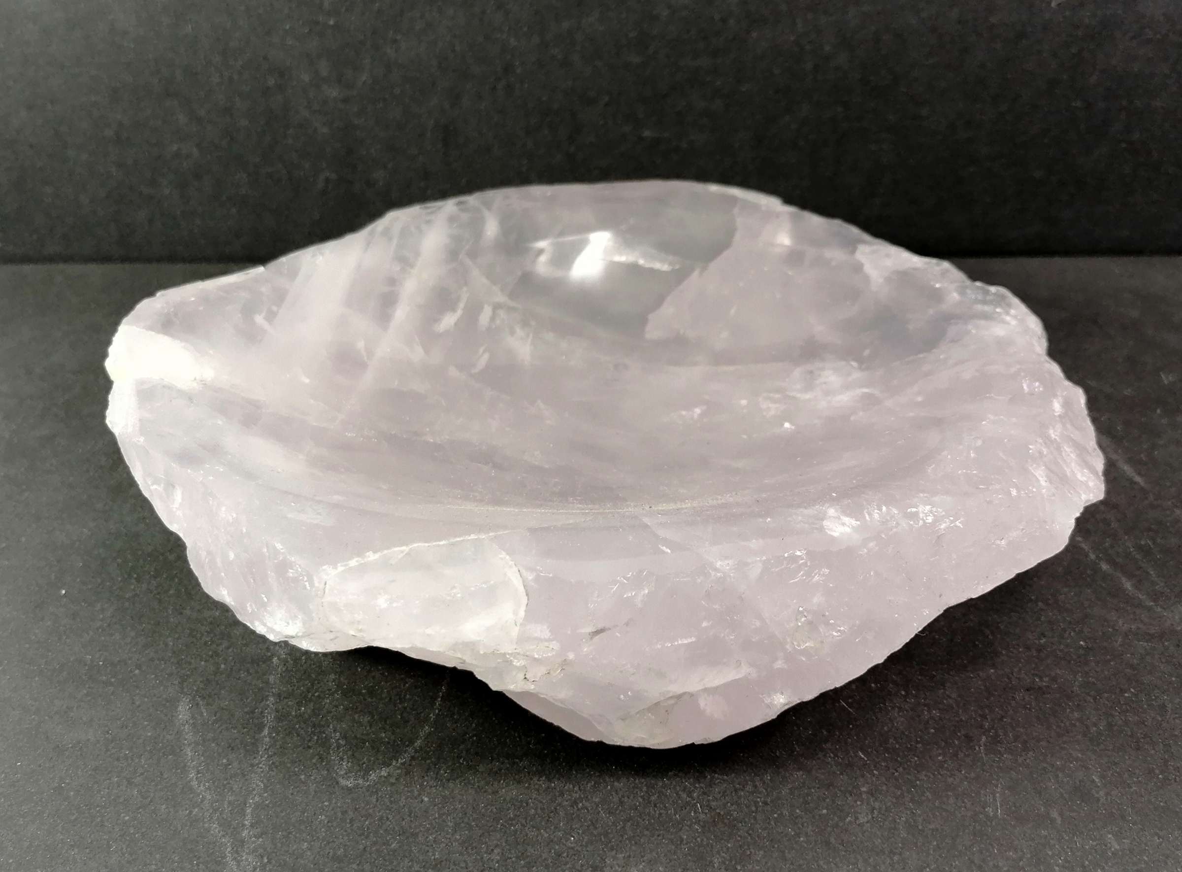 Rosenkvarts Skål - Rå kanter - 17cm
