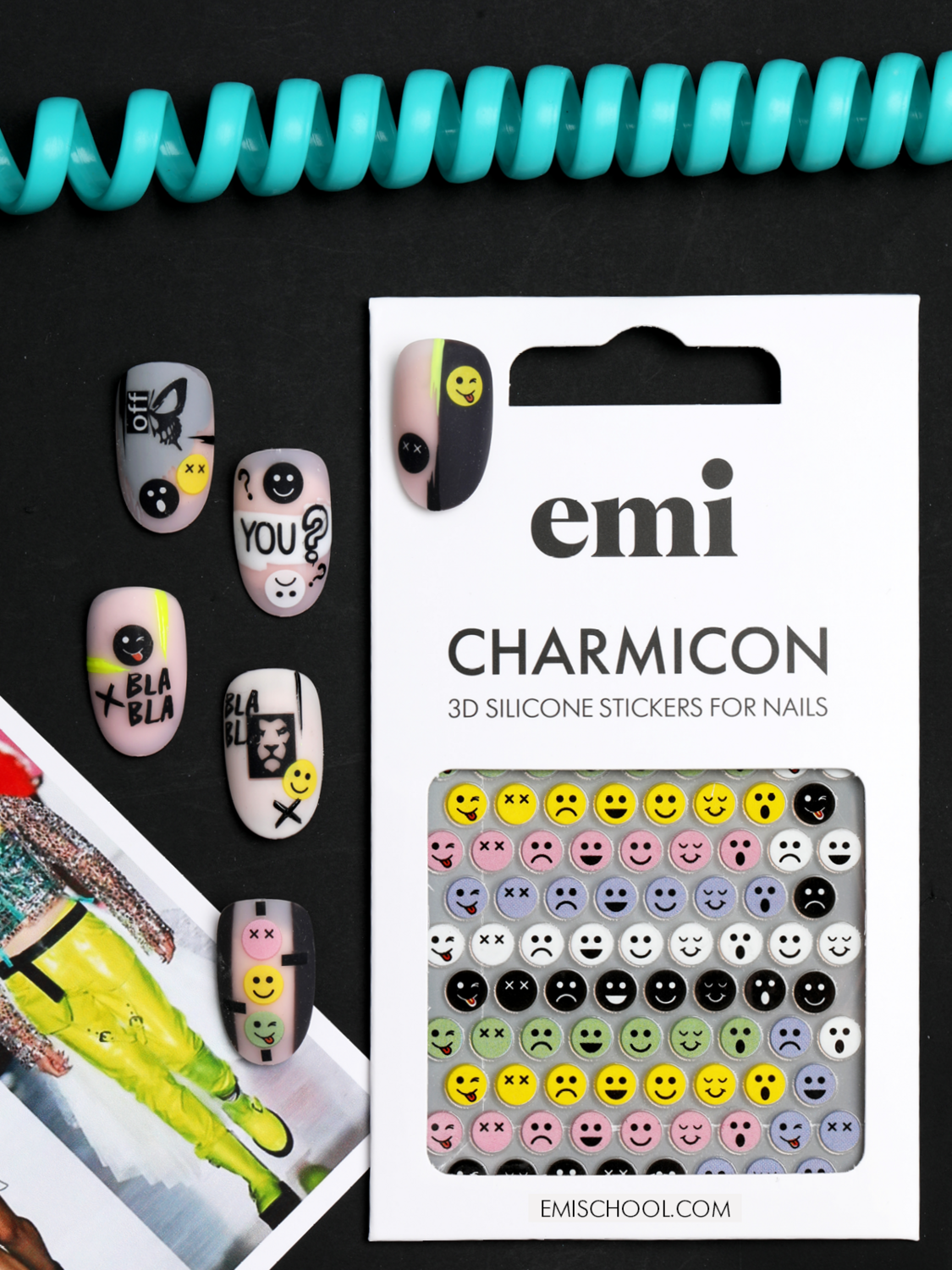 Charmicon 3D Silicone Stickers #197 Сolored Smiles - 2