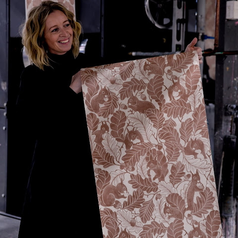 Tapet Oak tree tails Powder Tan Långelid / von Brömssen - 4