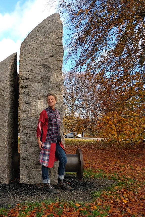 Skjortklänning, flanell, röd ärm - 3