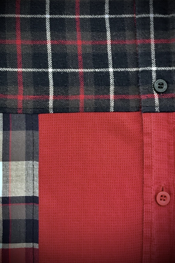 Skjortklänning, flanell, röd ärm - 6