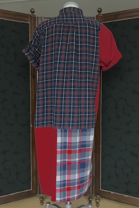 Skjortklänning, flanell, röd ärm - 8